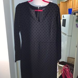 The Limited Size Large Black dotted fitted dress